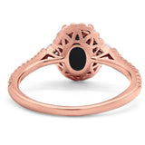 Art Deco Oval Natural Stone Halo Ring