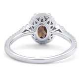 Art Deco Oval Natural Stone Halo Ring
