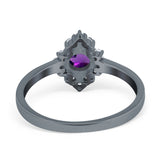 Art Deco Round Natural Stone Ring