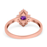 Art Deco Round Natural Stone Ring