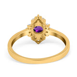 Art Deco Round Natural Stone Ring