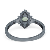 Art Deco Round Natural Stone Ring