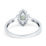 Art Deco Round Natural Stone Ring
