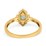 Art Deco Round Natural Stone Ring
