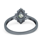Art Deco Round Natural Stone Ring