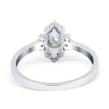 Art Deco Round Natural Stone Ring