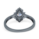 Art Deco Round Natural Stone Ring