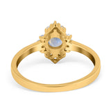Art Deco Round Natural Stone Ring