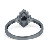 Art Deco Round Natural Stone Ring