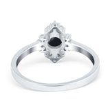 Art Deco Round Natural Stone Ring
