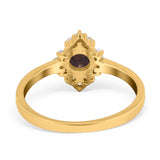 Art Deco Round Natural Stone Ring