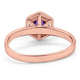 Minimalist Round Natural Stone Solitaire Ring