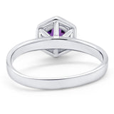 Minimalist Round Natural Stone Solitaire Ring