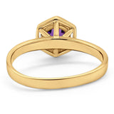 Minimalist Round Natural Stone Solitaire Ring