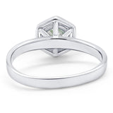 Minimalist Round Natural Stone Solitaire Ring