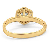 Minimalist Round Natural Stone Solitaire Ring