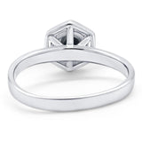 Minimalist Round Natural Stone Solitaire Ring