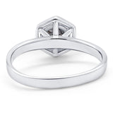 Minimalist Round Natural Stone Solitaire Ring