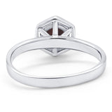 Minimalist Round Natural Stone Solitaire Ring