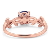 Minimalist Round Natural Stone Solitaire Ring