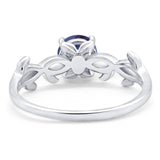 Minimalist Round Natural Stone Solitaire Ring