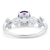 Minimalist Round Natural Stone Solitaire Ring