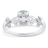 Minimalist Round Natural Stone Solitaire Ring