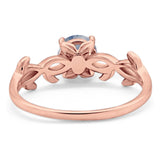 Minimalist Round Natural Stone Solitaire Ring