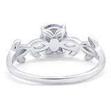 Minimalist Round Natural Stone Solitaire Ring