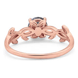 Minimalist Round Natural Stone Solitaire Ring