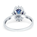 Art Deco Oval Natural Stone Beaded Ring