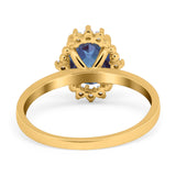 Art Deco Oval Natural Stone Beaded Ring