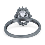 Art Deco Oval Natural Stone Beaded Ring