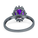 Art Deco Oval Natural Stone Beaded Ring