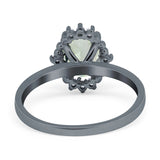 Art Deco Oval Natural Stone Beaded Ring