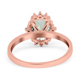 Art Deco Oval Natural Stone Beaded Ring