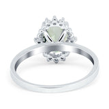 Art Deco Oval Natural Stone Beaded Ring