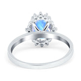 Art Deco Oval Natural Stone Beaded Ring