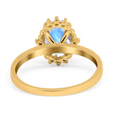 Art Deco Oval Natural Stone Beaded Ring