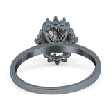 Art Deco Oval Natural Stone Beaded Ring