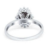 Art Deco Oval Natural Stone Beaded Ring