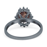 Art Deco Oval Natural Stone Beaded Ring