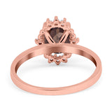 Art Deco Oval Natural Stone Beaded Ring