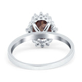 Art Deco Oval Natural Stone Beaded Ring