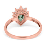 Art Deco Pear Natural Stone Wedding Ring
