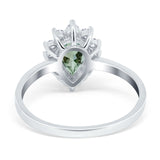 Art Deco Pear Natural Stone Wedding Ring