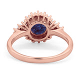 Art Deco Round Natural Stone Flower Ring