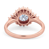 Art Deco Round Natural Stone Flower Ring