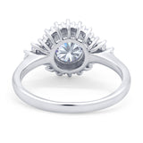 Art Deco Round Natural Stone Flower Ring