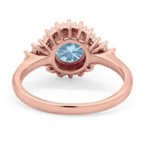 Art Deco Round Natural Stone Flower Ring